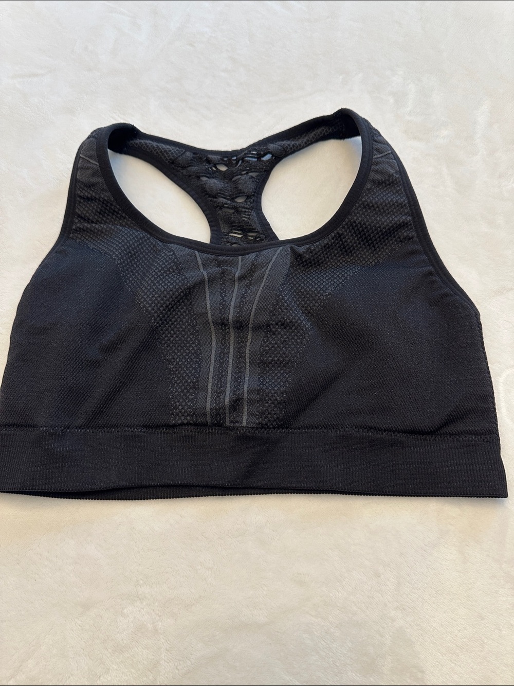Avia Black Racerback Sports Bra with Lace Detail